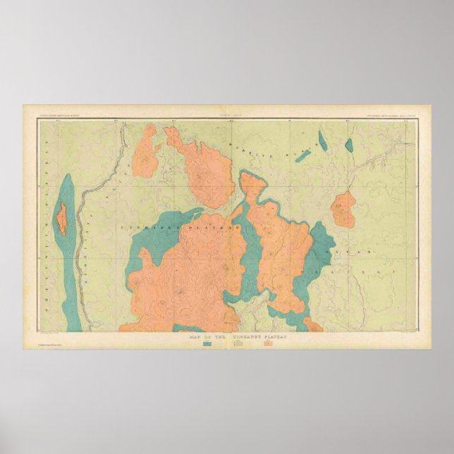 Póster Mapa De La Meseta De Uinkaret (Frente)