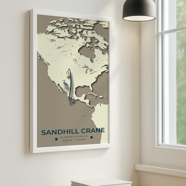 Póster Mapa de la migración de la grúa de Sandhill - Vint (Subido por el creador)