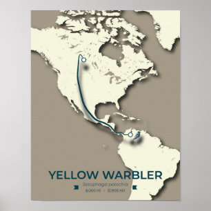 Póster Mapa de la migración de los bárbaros amarillos - M