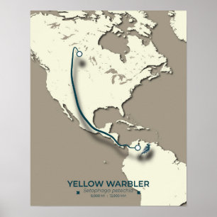 Póster Mapa de la migración de los bárbaros amarillos - M