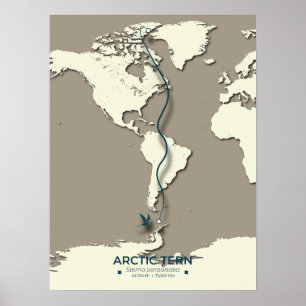 Póster Mapa de la migración del suelo ártico - Minimalist