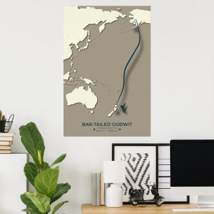 Póster Mapa de la migración del suelo ártico - Minimalist