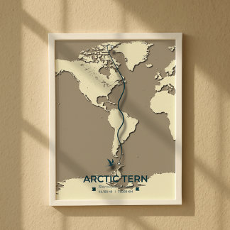 Póster Mapa de la migración del suelo ártico - Minimalist