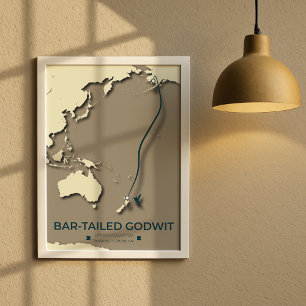 Póster Mapa de la migración del suelo ártico - Minimalist