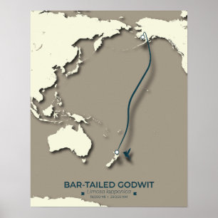 Póster Mapa de la migración del suelo ártico - Minimalist