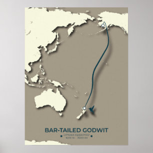 Póster Mapa de la migración del suelo ártico - Minimalist
