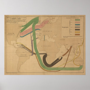 Póster Mapa de la migración mundial [traducido]