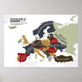 Póster Mapa de la Moda de Europa