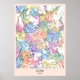 Póster Mapa de La Paz Bolivia