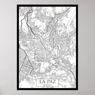 Póster Mapa de La Paz Bolivia