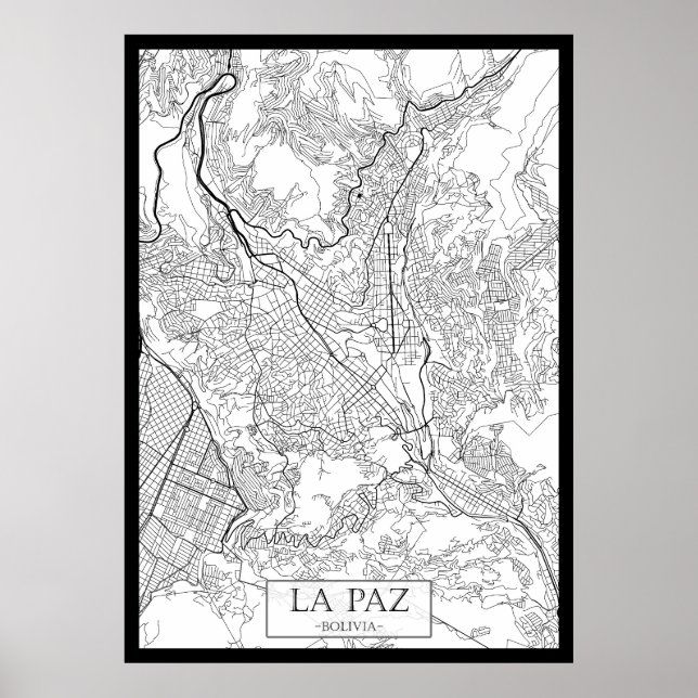 Póster Mapa de La Paz Bolivia (Frente)