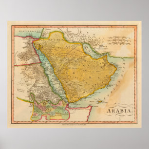 Póster Mapa de la península arábiga antigua (1912)