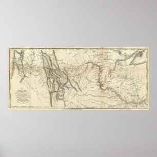Póster Mapa de la pista de Lewis y Clark