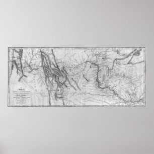 Póster Mapa de la pista de Lewis y Clark[1814]