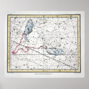 Póster Mapa de la placa XXII de las constelaciones