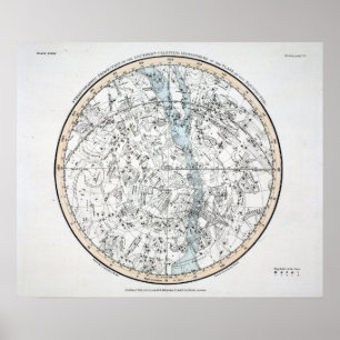 Póster Mapa de la placa XXVIII del hemisferio meridional