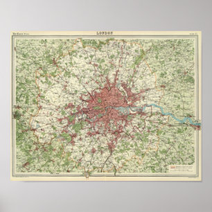 Póster Mapa de la región de Londres