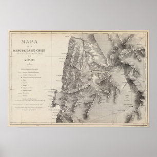 Póster Mapa de la República de Chile 1