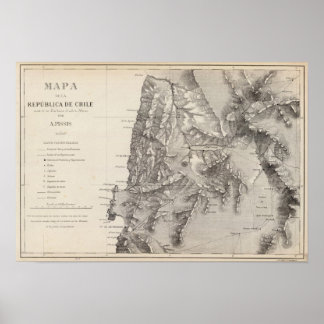 Póster Mapa de la República de Chile 1