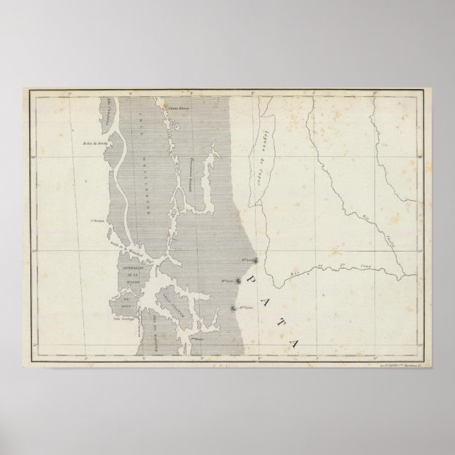 Póster Mapa de la República de Chile 12 (Frente)