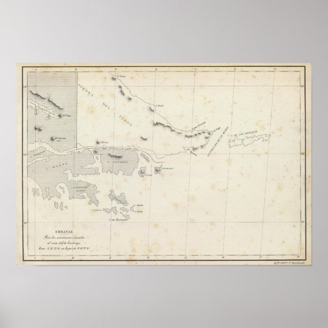 Póster Mapa de la República de Chile 15 (Frente)