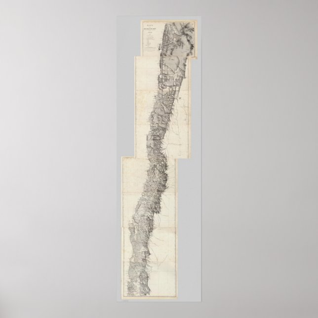 Póster Mapa de la República de Chile 18 (Frente)