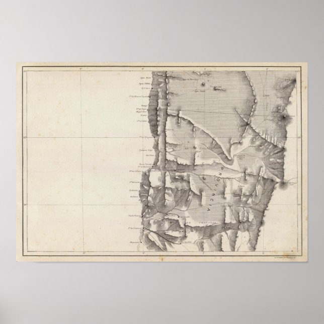 Póster Mapa de la República de Chile 2 (Frente)