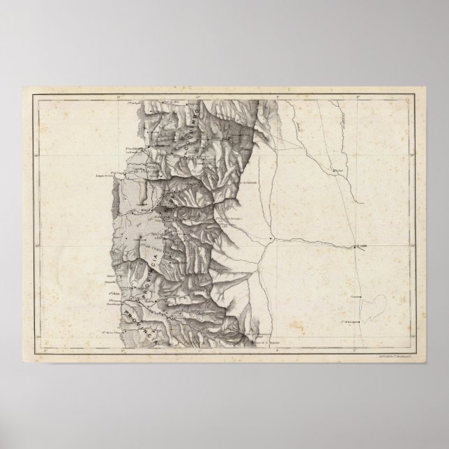 Póster Mapa de la República de Chile 4 (Frente)