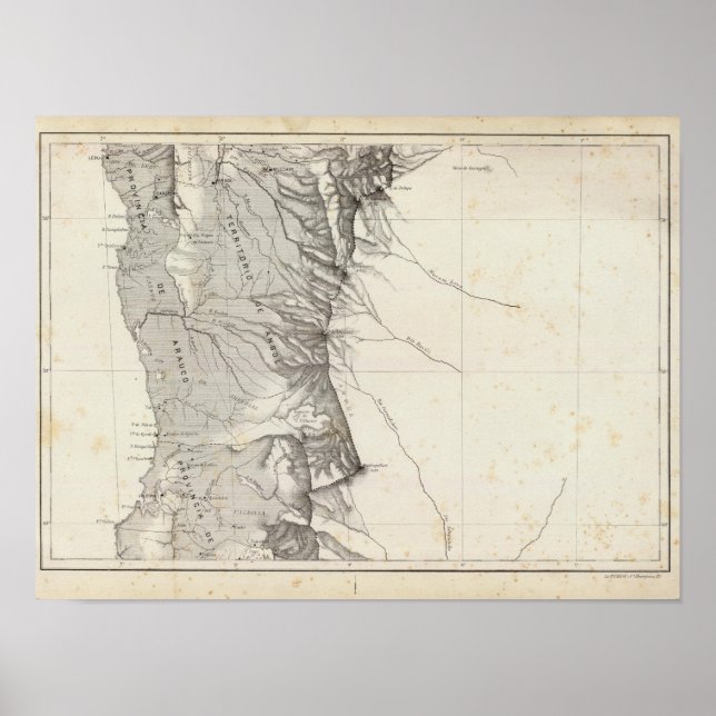 Póster Mapa de la República de Chile 7 (Frente)