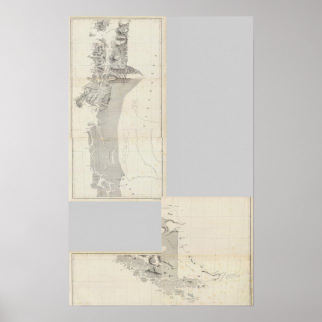 Póster Mapa de la República de Chile 915 (Frente)