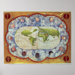 Póster Mapa de la ruta mundial de Magellan