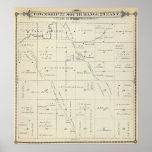 Póster Mapa de la sección de T22S R23E el condado de