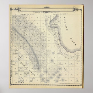 Póster Mapa de la sección del condado de Tulare T2223S R1