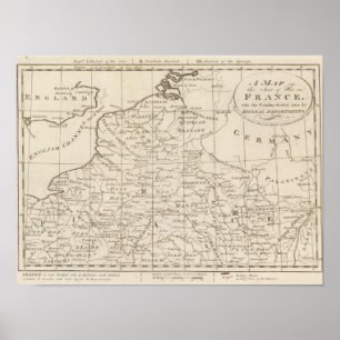 Póster Mapa de la sede de la guerra en Francia 2