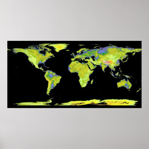 Póster Mapa de la Tierra