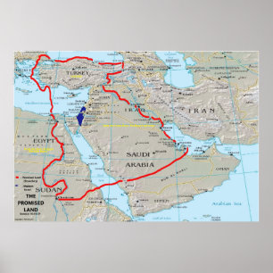 Póster Mapa de la tierra prometida