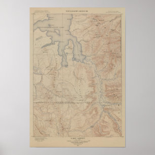 Póster Mapa de la topografía, pieza nacional de