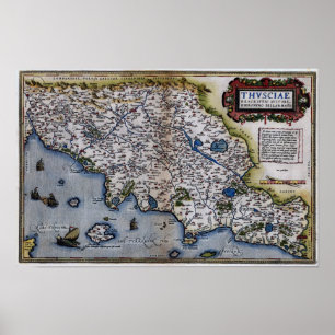 Póster Mapa De La Toscana Del Siglo Xvi
