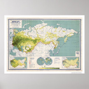 Póster Mapa de la Unión Soviética de 1926