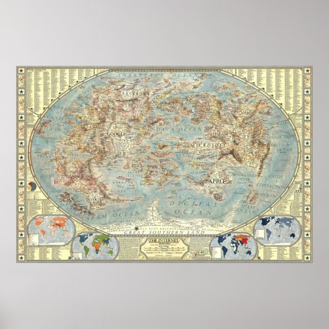 Póster Mapa de la versión 2.0 de Internet. (Frente)