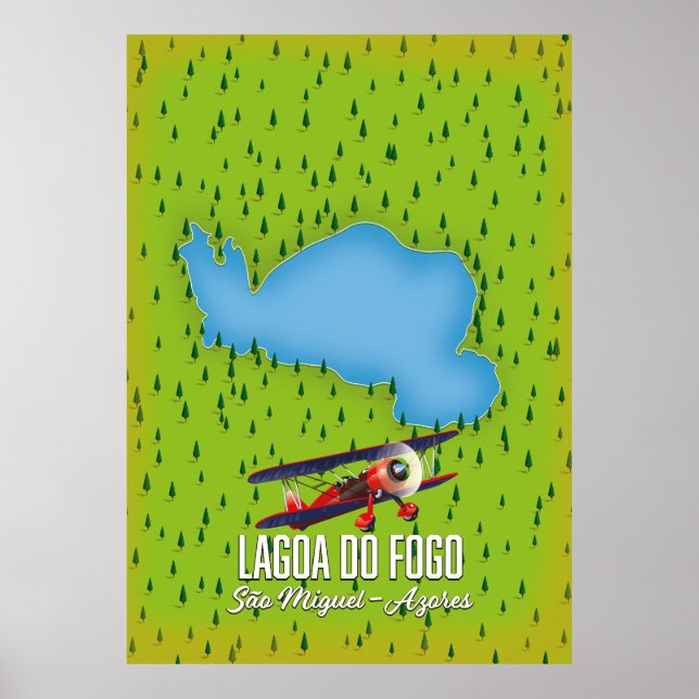 Póster Mapa de Lagoa do Fogo São Miguel Azores (Frente)