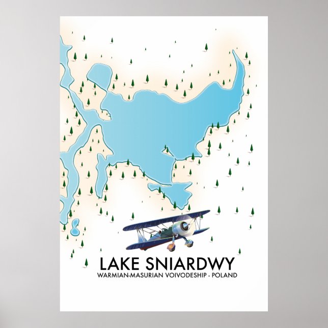 Póster Mapa de Lake Sniardwy Poland (Frente)