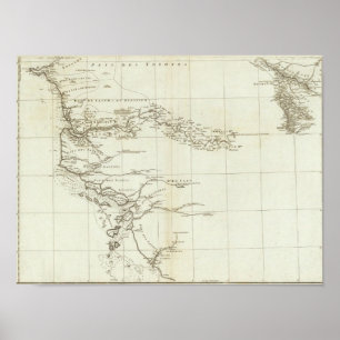 Póster Mapa de las Áfricas occidentales