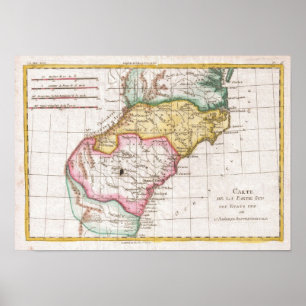 Póster Mapa de las Carolinas (1780)