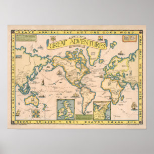 Póster Mapa de las grandes aventuras