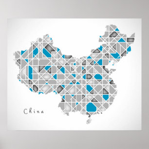 Póster Mapa de las ilustraciones cristalinas del estilo