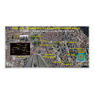 Póster Mapa de las Islas de Río de Janeiro