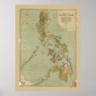 Póster Mapa de las Islas Filipinas (1908)
