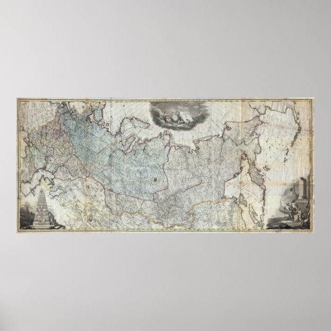 Póster Mapa de las murallas del Imperio Ruso de 1787 (Frente)