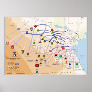 Póster Mapa de las operaciones de tierra de la tormenta